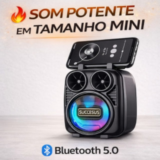 Caixa de Som Bluetooth Potente Radio Fm Recarregável Sem fio KTS