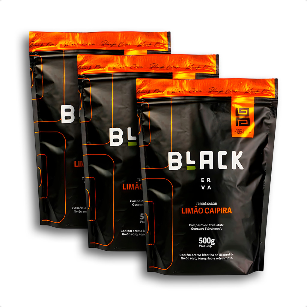 Erva Mate Black Erva Para Tereré Sabor Limão Caipira Embalagem 500g