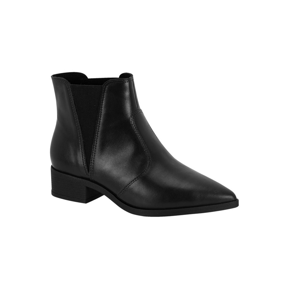 Bota Chelsea Feminina Beira Rio Cano Curto Elástico Preto