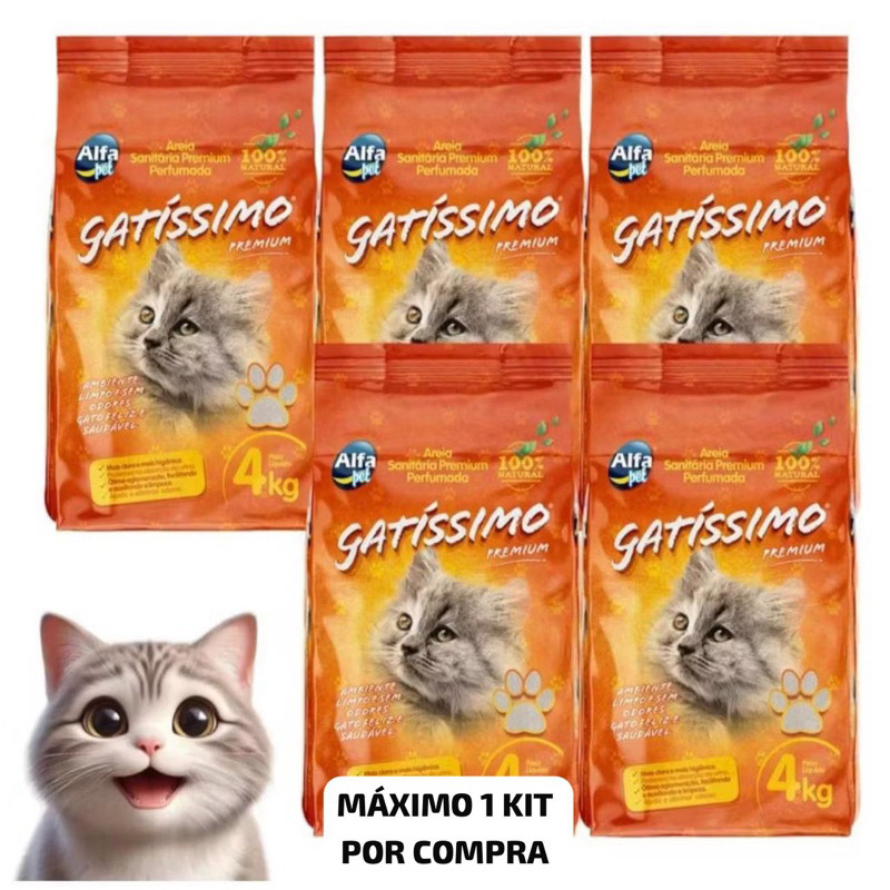 Kit De Areias Para Gatos com 5un 20kg E De 12kg Envio Imediato Promoção