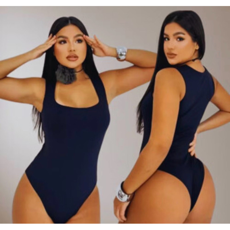 Body Feminino Decote Quadrado Alça Larga Suplex Com Forro Collant Bori Tendência Moda Blogueira Casual Verão forro