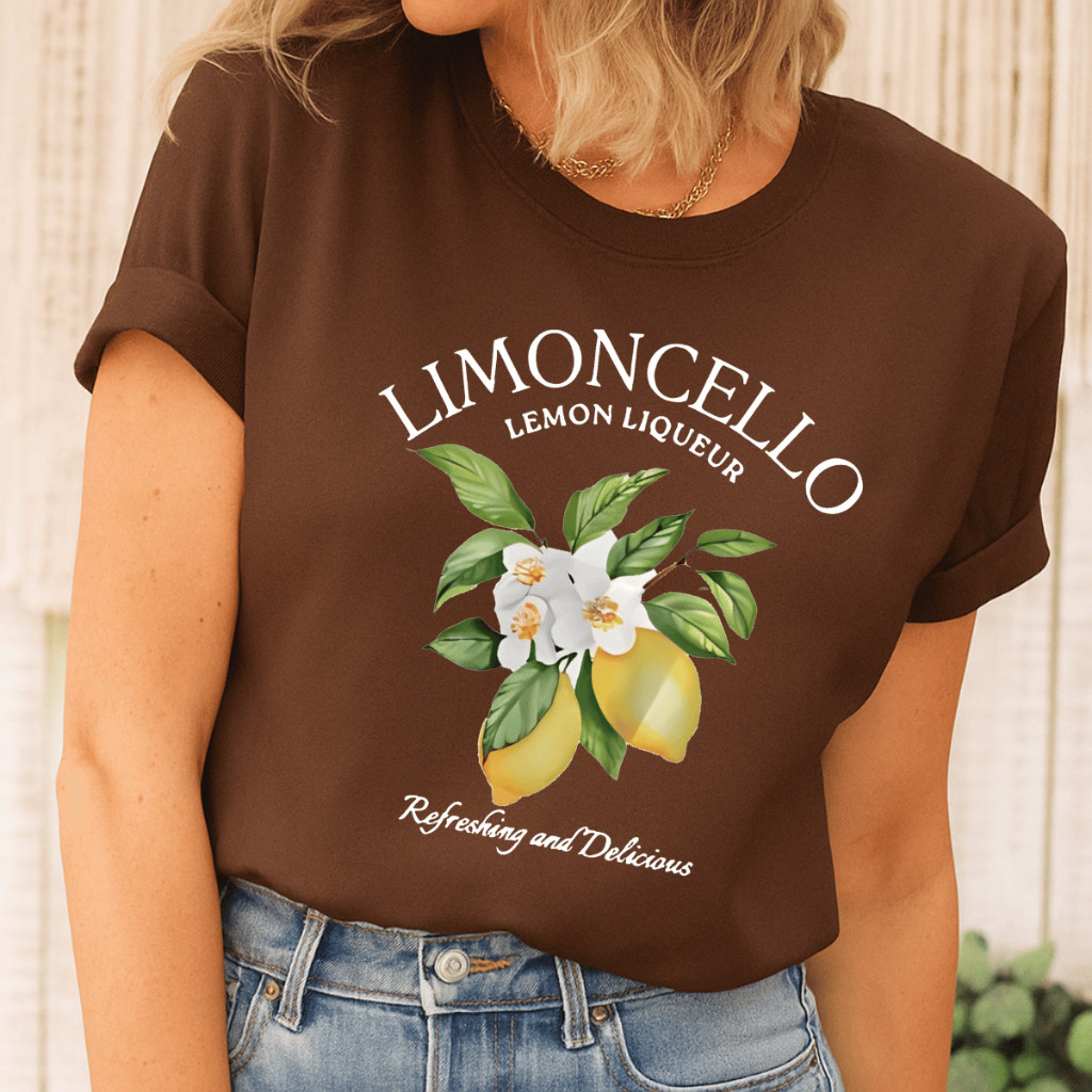 Detalhes do Camiseta Feminina Limoncello Drink Lemon T-Shirt 100% Algodão Tendência Moda Feminina Casual