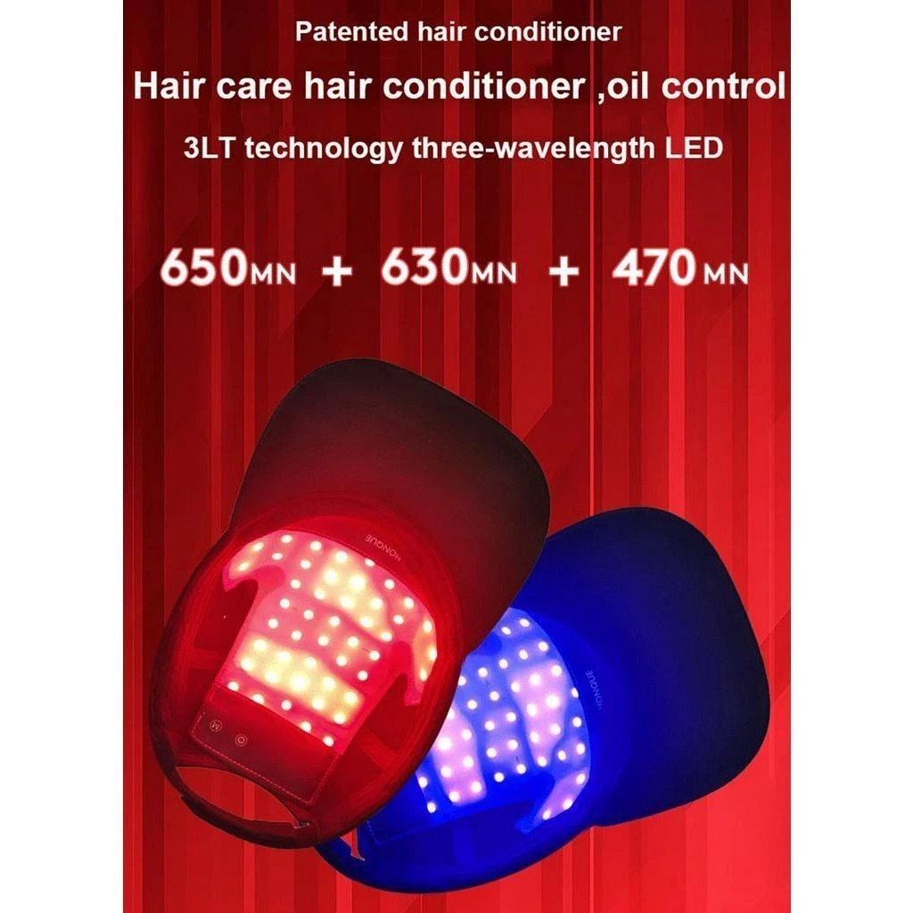 Boné Para Crescimento De Cabelo Com Infravermelho Luz Vermelha E Azul Capa Laser In — imagem 2 de 2