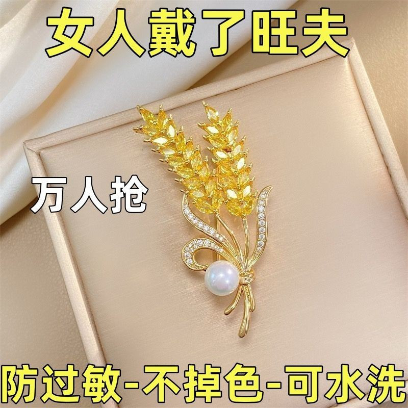 Novos produtos são todos pegando senhoras Corsage terno broche prata temperamento trigo orelha moda luxo broche amante20