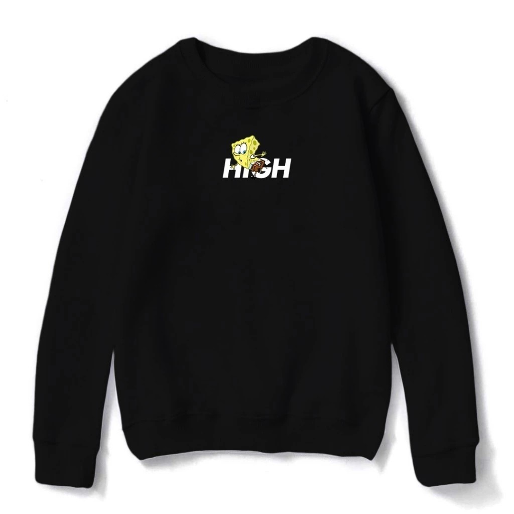 Moletom High Esponja Unissex Flanelado Gola Careca Algodão Confortável Estiloso Inverno Feminino Masculino