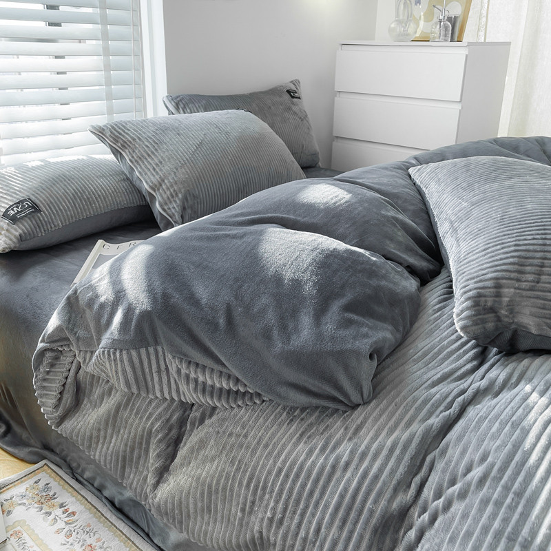 Cama leite velo conjunto de quatro peças inverno Coral velo dupla face velo colcha capa flanela inverno folha dormitório