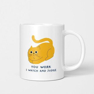 Você trabalho, eu vejo você, trabalho, olho para a xícara, escritório, caneca criativa de café americana