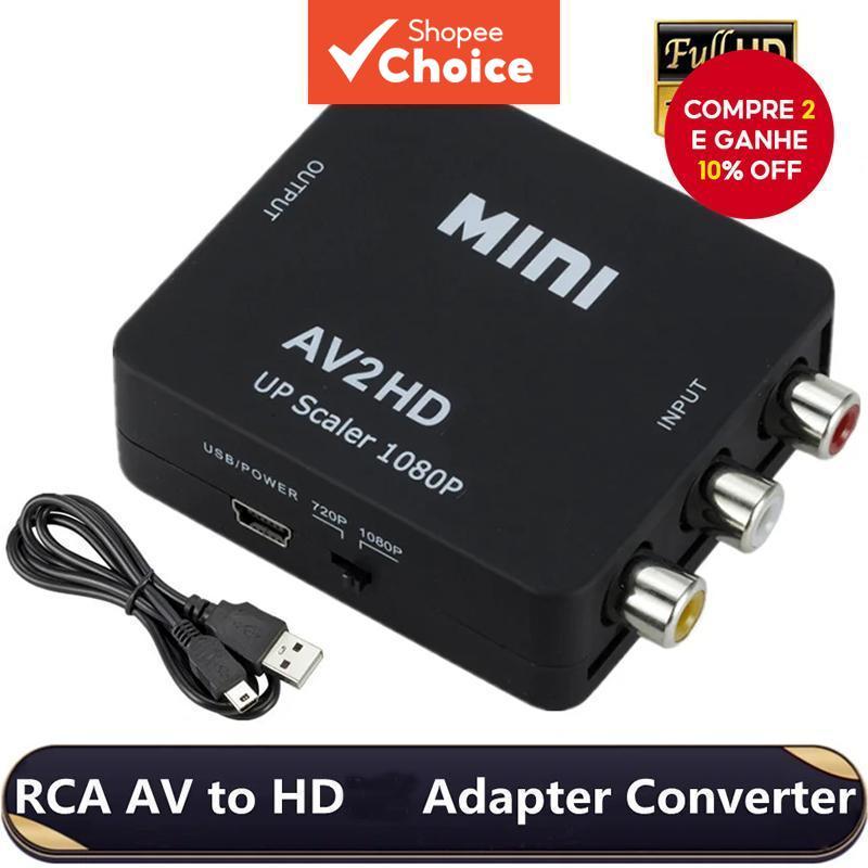 Conversor RCA AV Para HDMI 1080P HD Video Box Suporta NTSC PAL TV Adaptador
