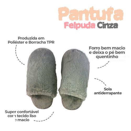 Pantufa Unissex Pelucia Quentinha Inverno Chinelo Quarto Solado Antiderrapante
