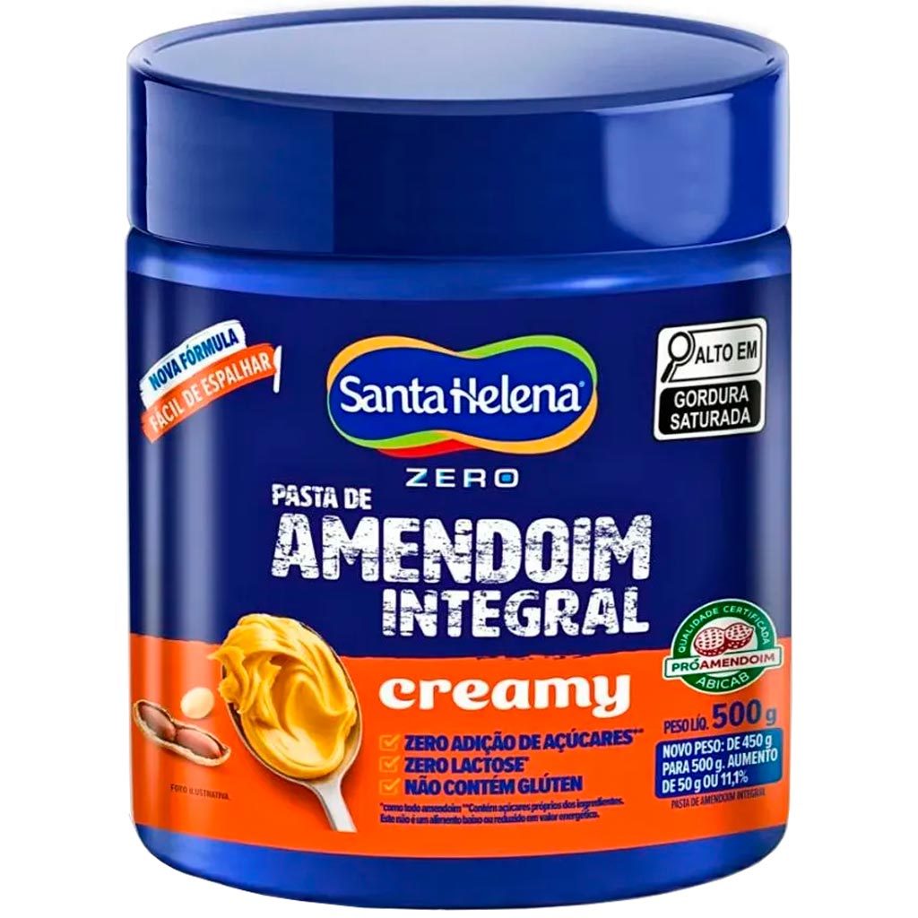Pasta de Amendoim Integral Creamy Zero 500g - Santa Helena
