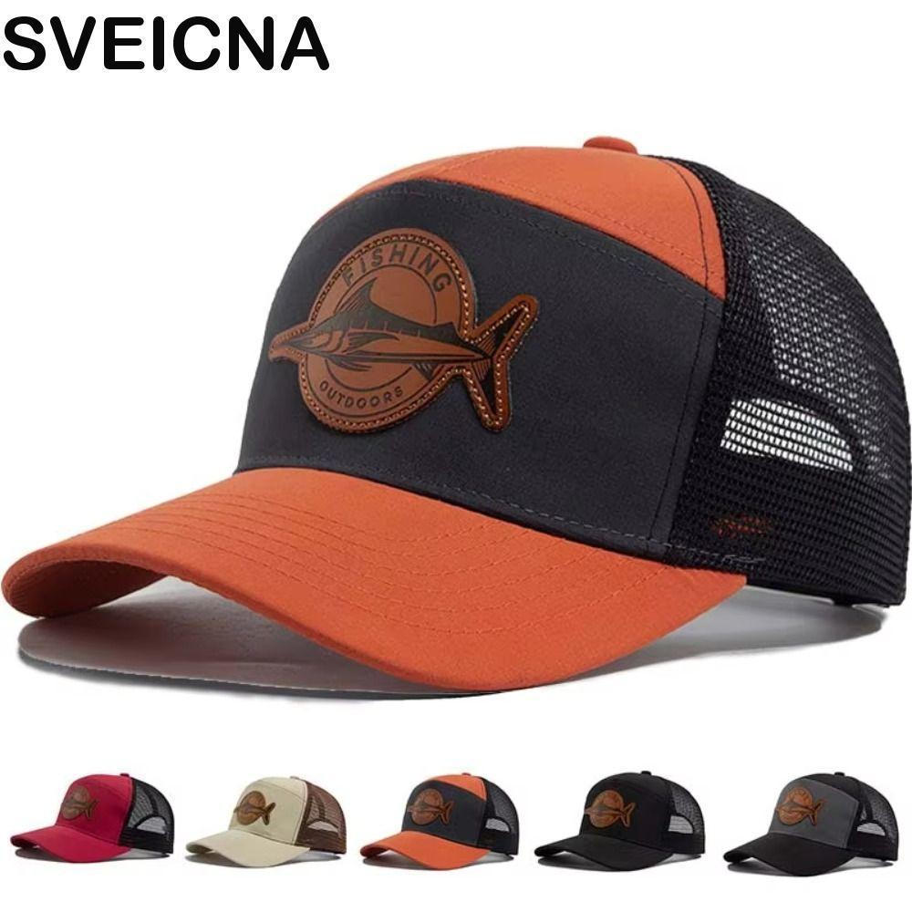 Boné De Pesca SVEICNA , Beisebol Com Padrão De Tubarão Estilo Sete Painéis , Chapéu De Caminhoneiro Casual Ajustável De