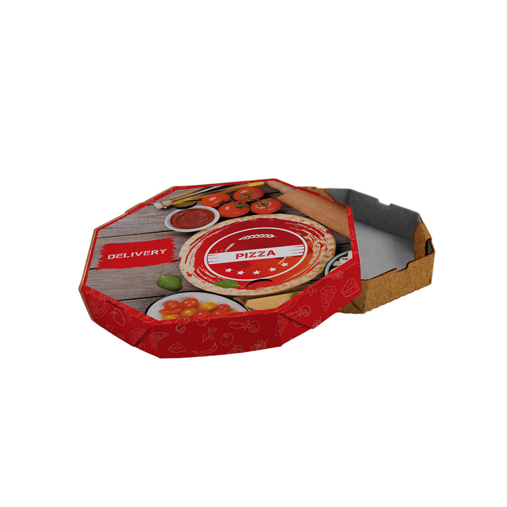 Caixa de Pizza Italianinha com Fundo Laminado Octogonal 35cm - PCT 50un