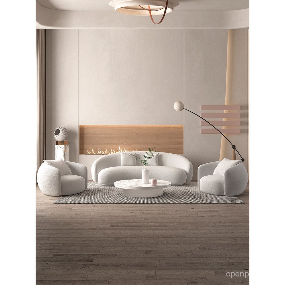 Sofá banana em estilo italiano, sofá minimalista de formato irregular, design moderno e simples para a sala de estar, co