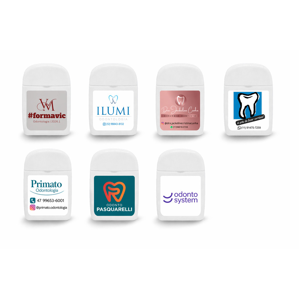 Fio Dental Personalizado Consultório - Personalização de Brinde - Kit com 100