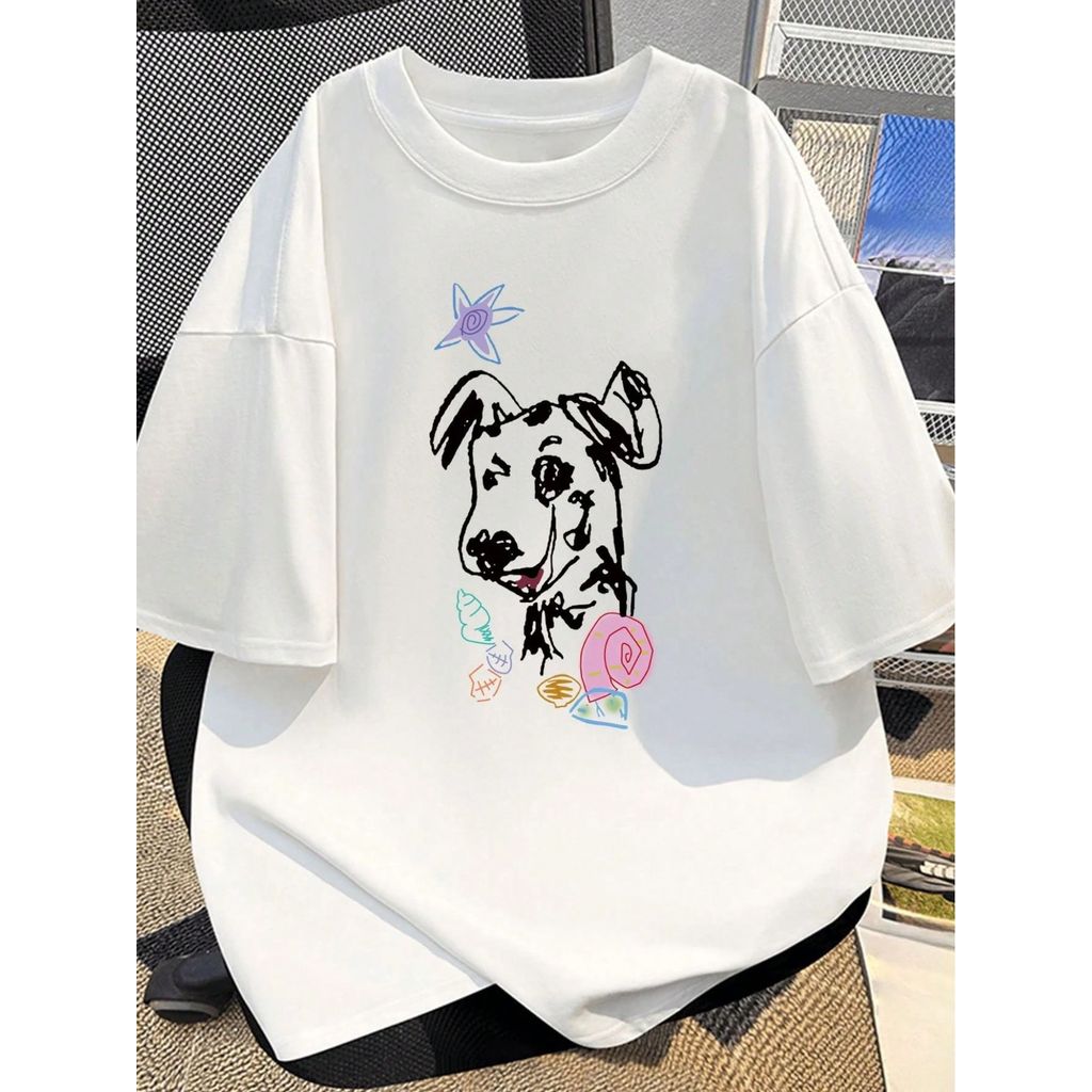 Camiseta Masculina CACHORRO Camisa 100% Algodão Fio 30.1 Estampada Blusa Lançamento Estampada Gola Redonda