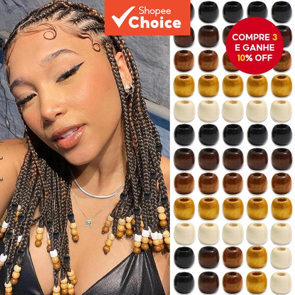Contas De Cabelo 60 Peças , Buraco Grande , Suprimentos De Joias DIY , Trança Dreadlock Para Peruca