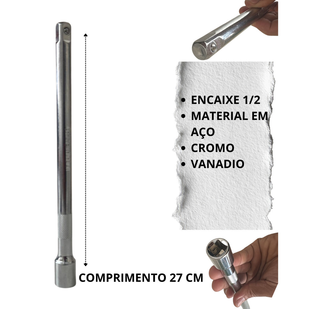Detalhes do Extensão Extensor 250 CM  P/ Soquete Pito Encaixe 1/2