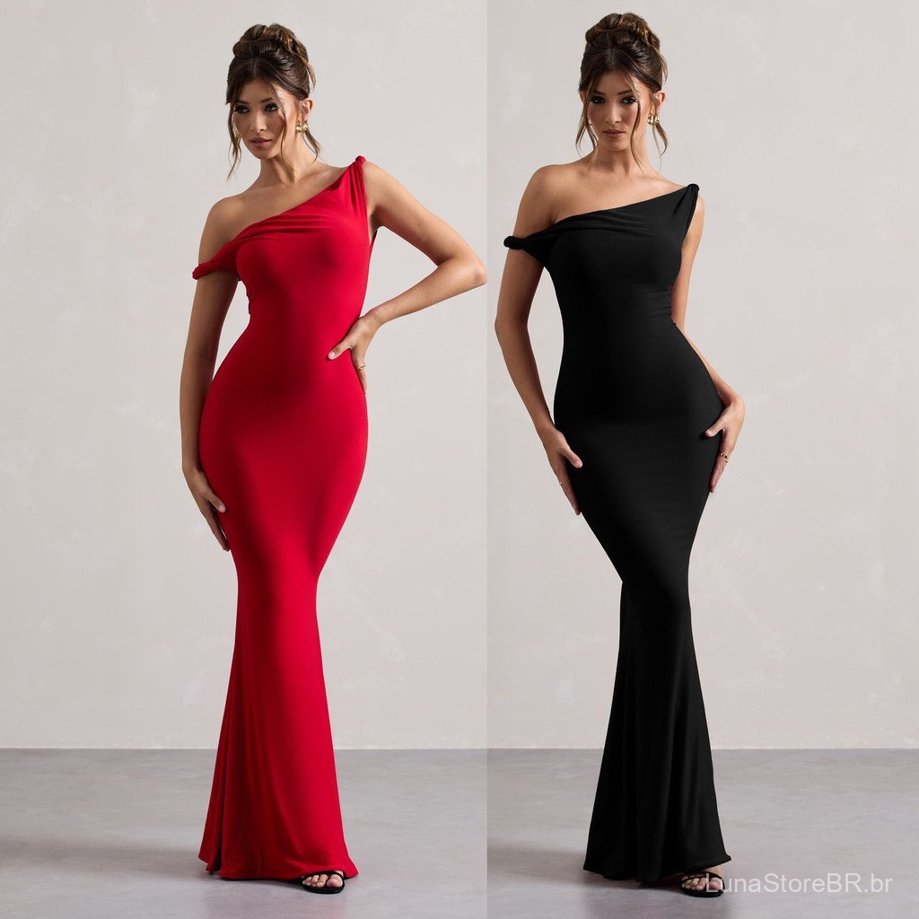 Vestido Feminino Sexy de Verão 2026 com Detalhe de Laço, Vestido Justo ao Corpo, Vestido de Festa, Vestido Longo AREK