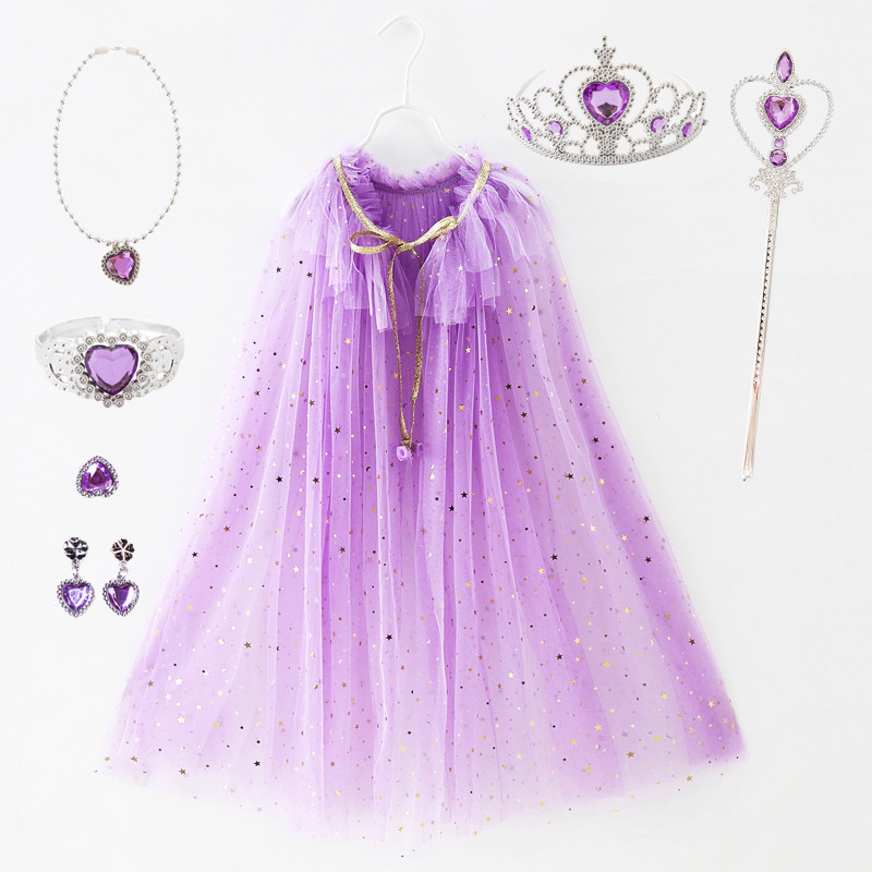 Crianças natal xale Elsa vestido de princesa All-Match manto lantejoulas gaze exterior manto meninas manto curto
