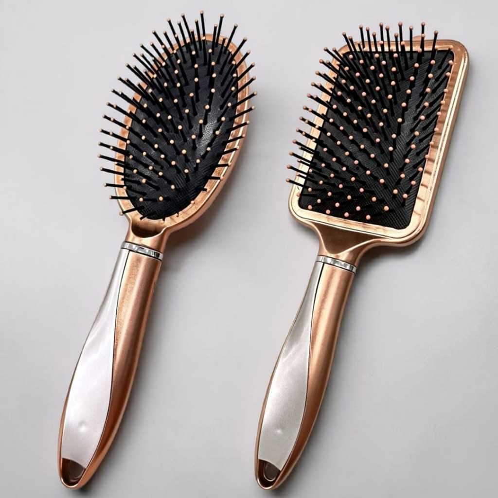 Escova De Cabelo Profissional Pente de Pentear com cerdas macias  almofadada oval e raquete