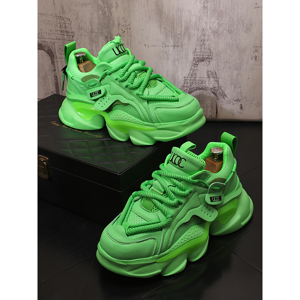 Papai sapatos ins masculino novo estilo quente sapatos masculinos de sola grossa sapatos de aumento de altura moda espor