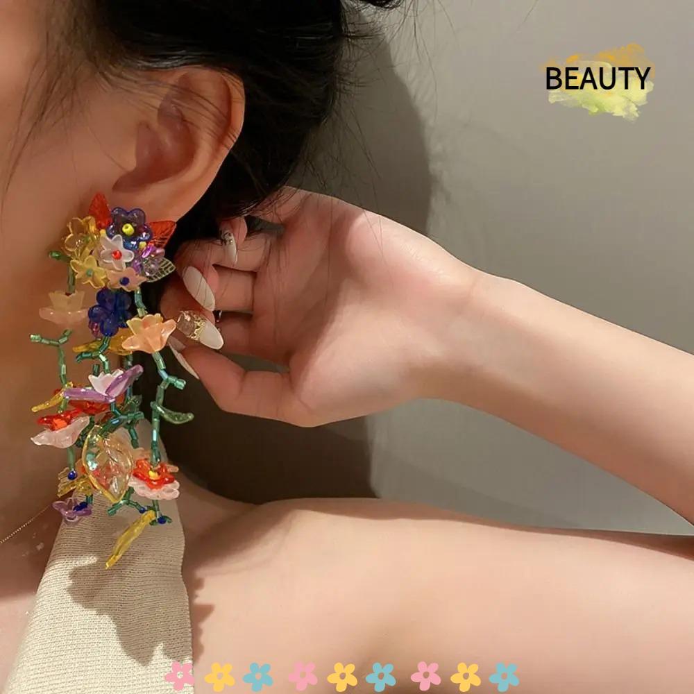 BEAUTYHOMEBR 1 Par De Brincos Pendurados , Joias Boêmia De Borla Longa , Transparentes