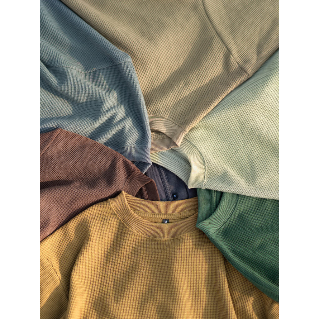 Liberty Kostume Waffle camiseta de manga comprida Casual outono inverno camisa de fundo masculina nacional na moda rua S