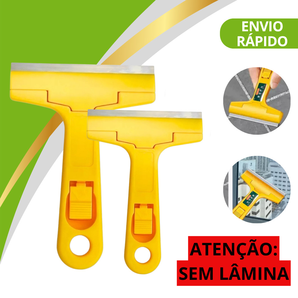 Kit 2 Raspadores Multiuso com Lâmina Raspador Estilete Vidro Chão Piso Cerâmica Azulejo