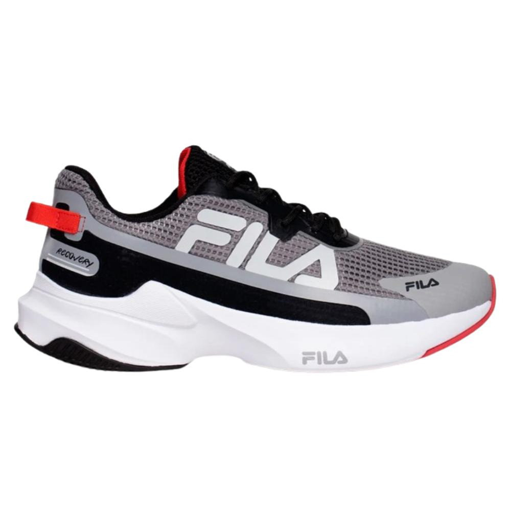 Tênis Fila Recovery Masculino - Cinza/Preto/Vermelho