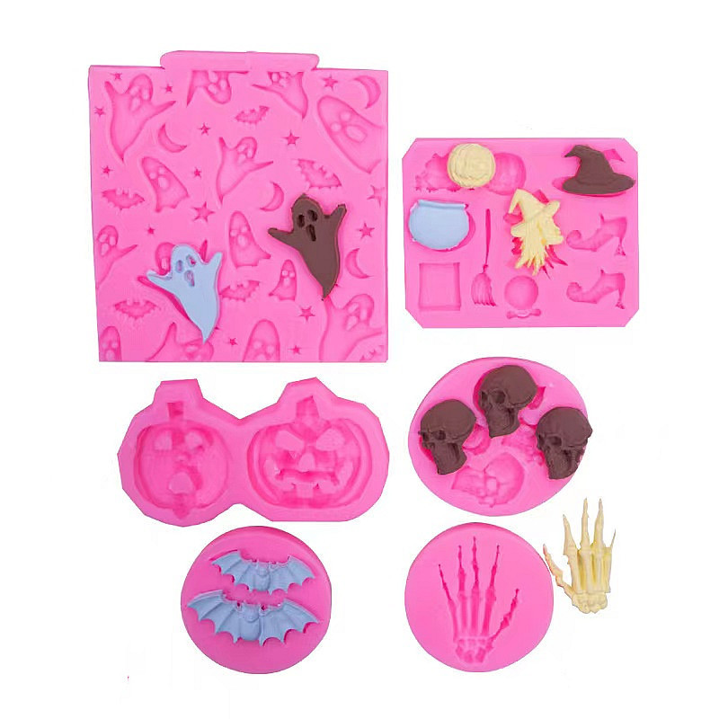 Halloween fantasma crânio palma Fondant molde de Silicone Chocolate diy molde decorativo criativo feriado molde