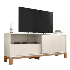 Rack Bancada Para TV 55 Pol 150cm Lucca Off White/Freijó C01 - Mpozenato