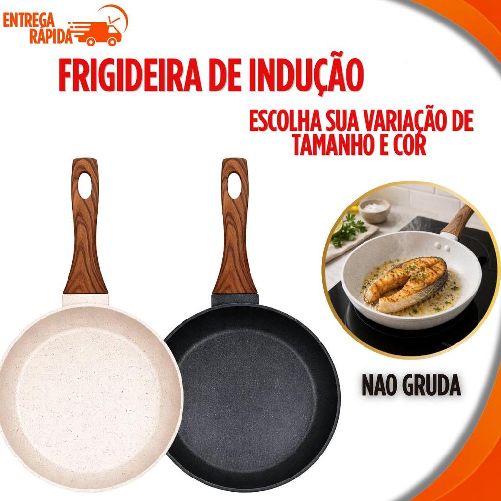 Kit Frigideira Revestimento Cerâmico Indução 18 20 e 24 cm Não Gruda Multiuso Utilidades Promoçao dia Maes