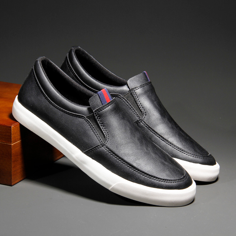 Lanhua moda 2025 novo estilo sapatos masculinos outono sapatos de couro casuais masculinos deslizamento em sapatos da mo