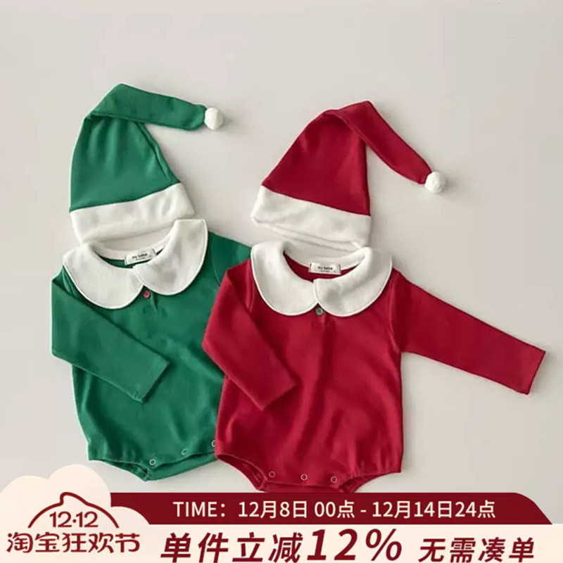 Bebê roupas de bebê outono inverno roupas natal ano novo ternos meninos meninas bebê velo macacão recém-nascido roupas m