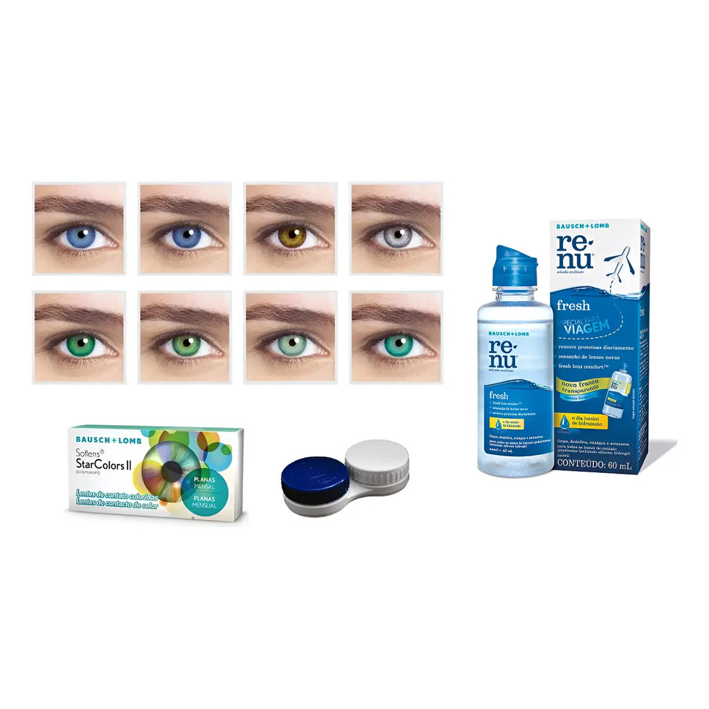 Lentes De Contato Star Colors Bausch Lomb + Estojo CINZA