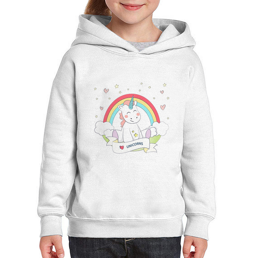 Moletom Infantil Unicórnio Arco Íris Blusa Frio