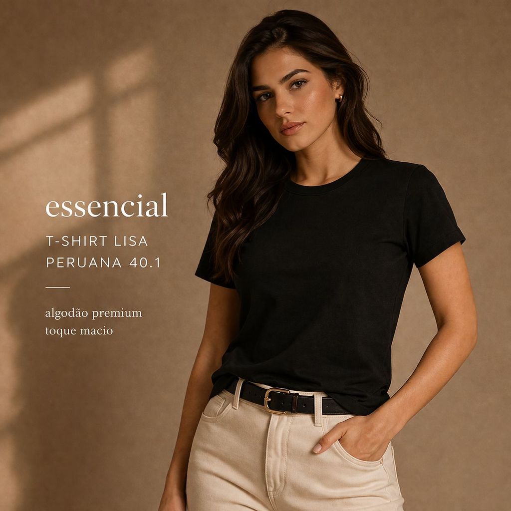 T-shirt Lisa Peruana 40.1 Cotton Pima Sem Estampa Feminina Baby Look Tee Camisa Unissex Blusinha Nova