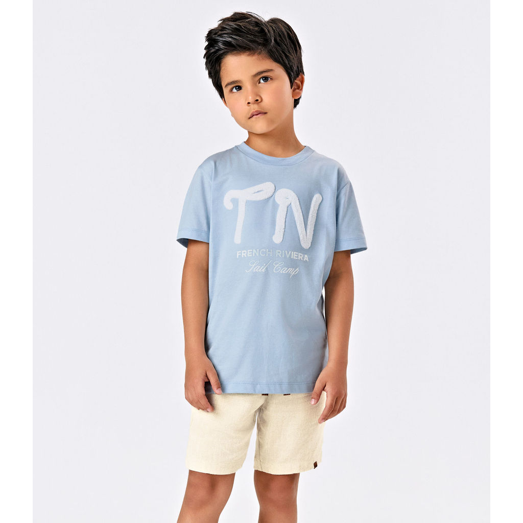 Conjunto Menino Camiseta Com Bermuda Trick Nick Azul
