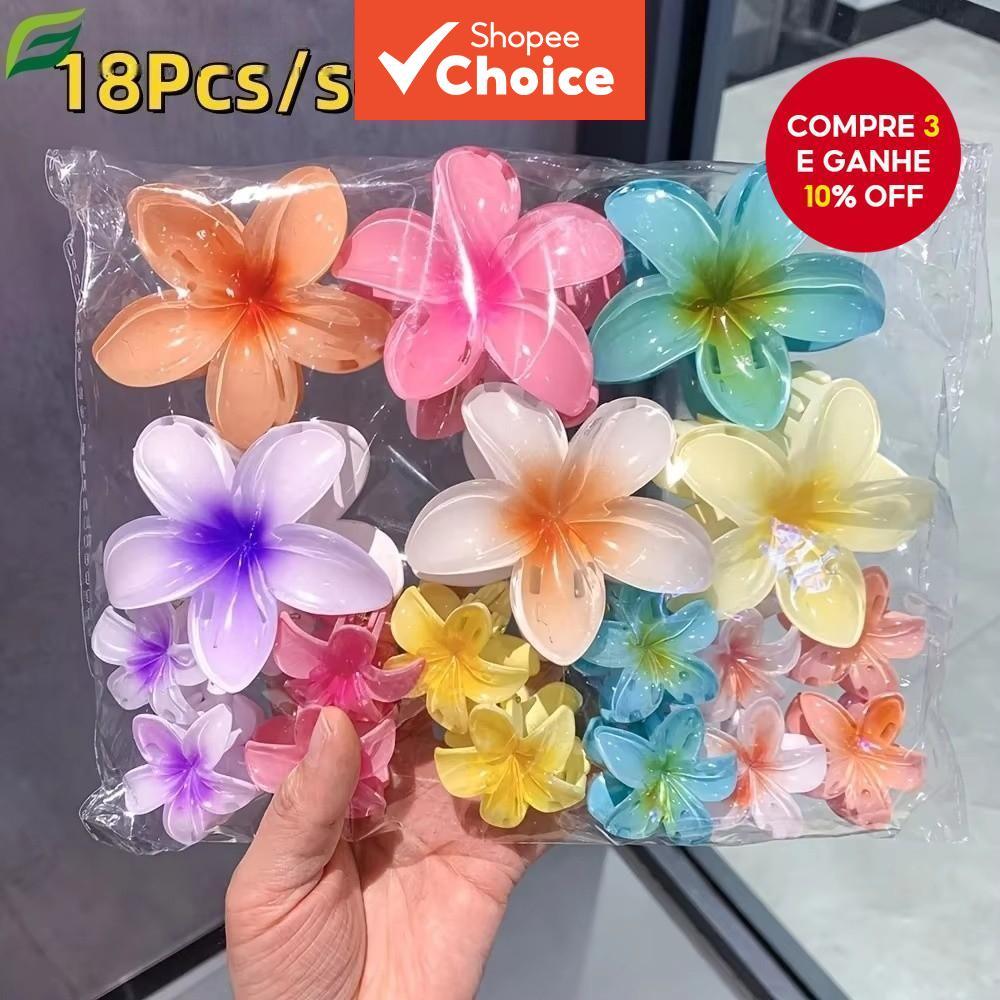 MIOSHOP Presilha de Cabelo Plumeria, Estilo Boêmio, Presilha Colorida de Plumeria, Acessório de Cabelo Havaiano, para