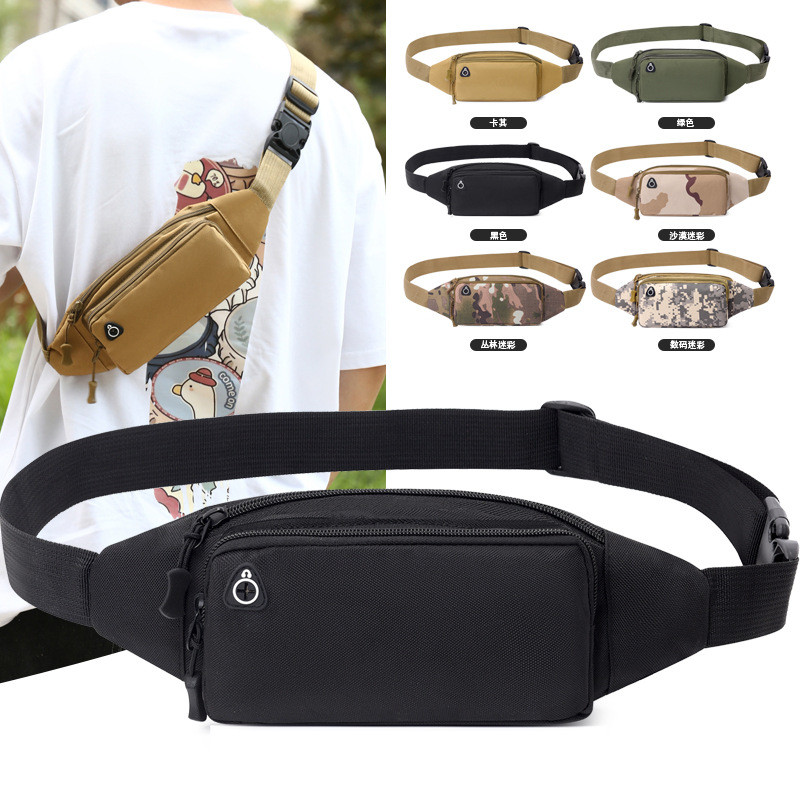 Multifuncional lazer ao ar livre lona cintura saco novo estilo esportes correndo saco de peito do telefone móvel dos hom