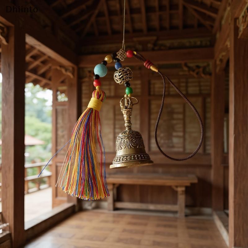 Imagem [Dhiint] Sino De Cobre Retrô , Sinos De Vento , Artesanato Em Latão Caindo , Ideias De Bronze Tibetano , Pingente