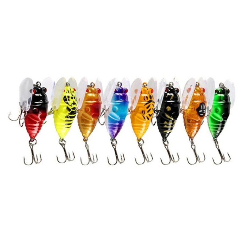 zzz 8 Peças 5 50g Iscas Artificiais Realistas De Cigarras De Água Flutuantes Perfeitas Para Pegar Baixos Outro Jogo Fish