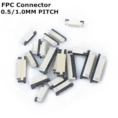10 Peças Conector FPC 0.5mm/1.0mm Tipo Gaveta Passo Contato Superior/Inferior Soquete FFC Cabo Plano 4P 5P 6P 8P 10P-60P