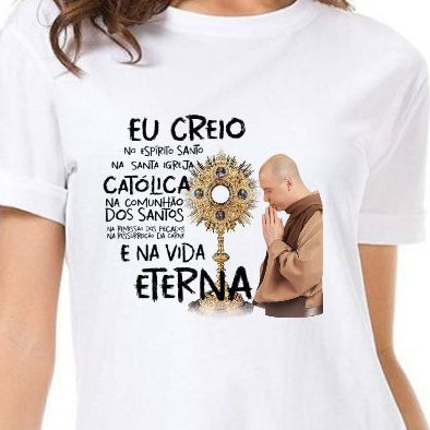 Camiseta Blusa t-shirt Frei Gilson Quaresma São miguel Arcanjo Catolico 100% Algodão
