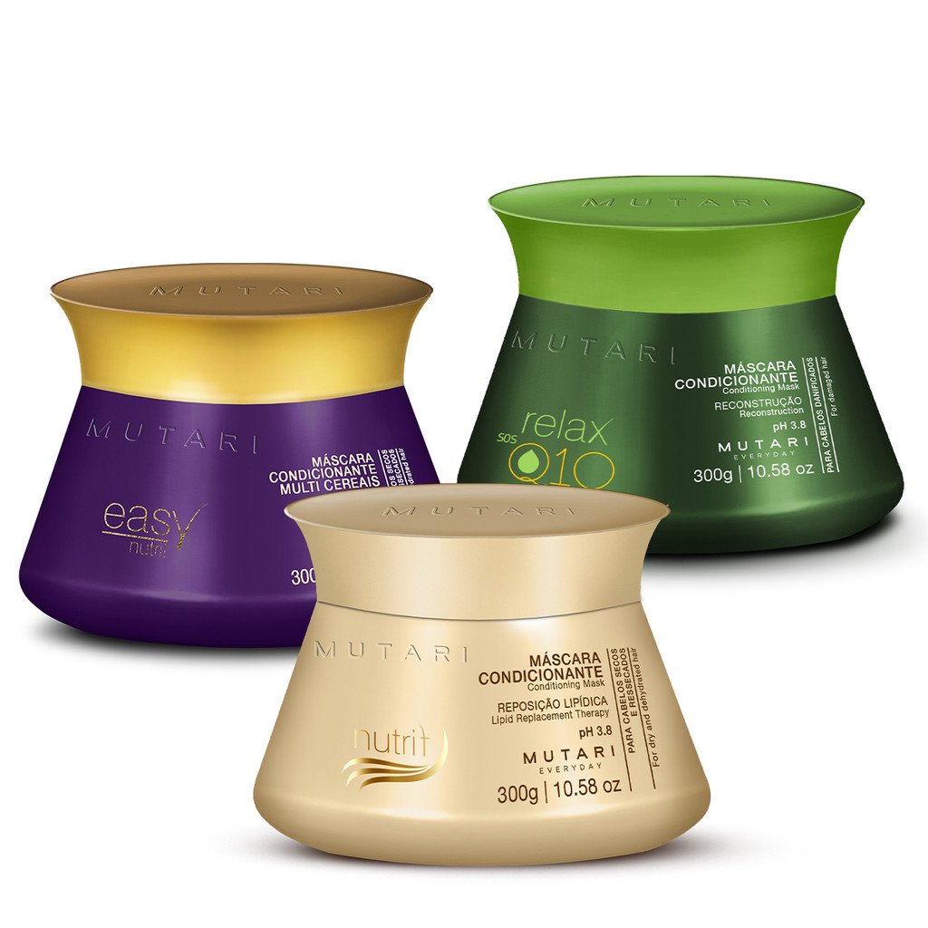 Kit Cronograma 3 Máscara Easy Nutrit, Nutrit, Relax Mutari