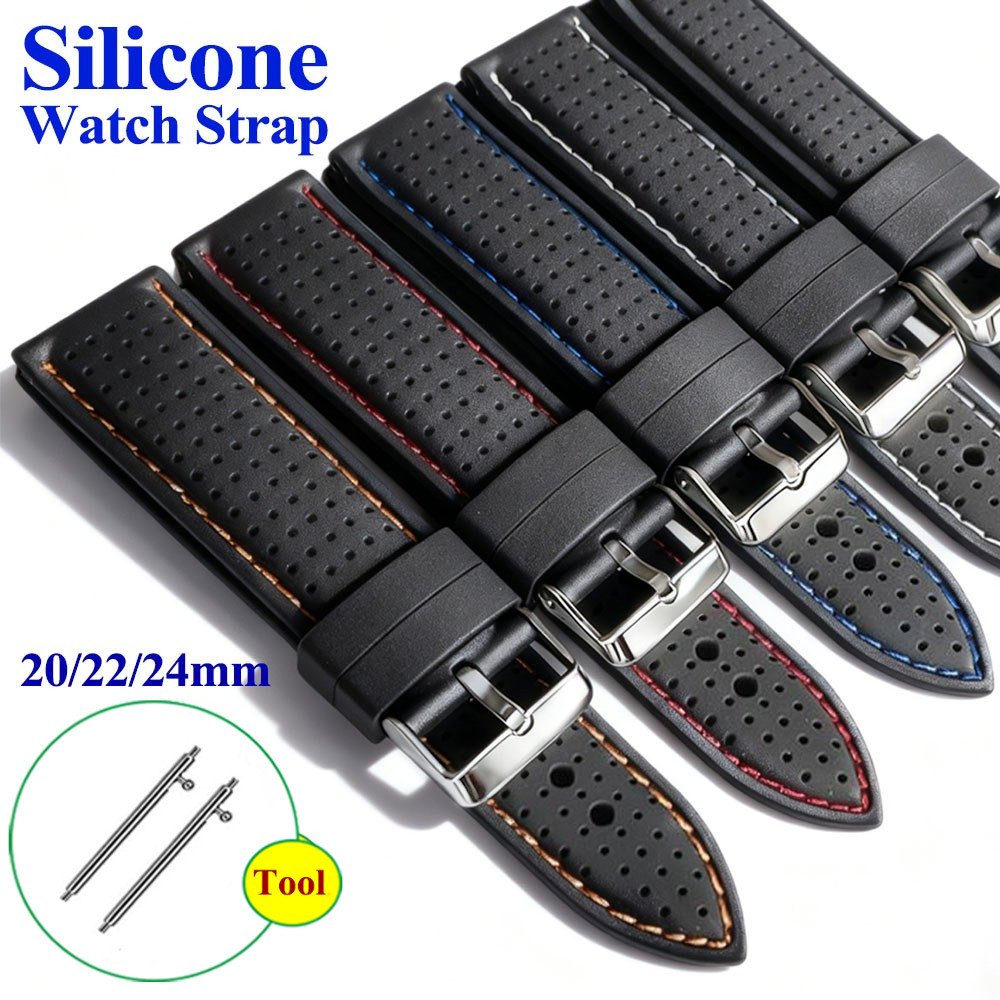 Pulseira De Relógio De Borracha De Silicone Esportiva De Liberação Rápida 20/22/24mm Para Mergulho Mergulhador Homens E