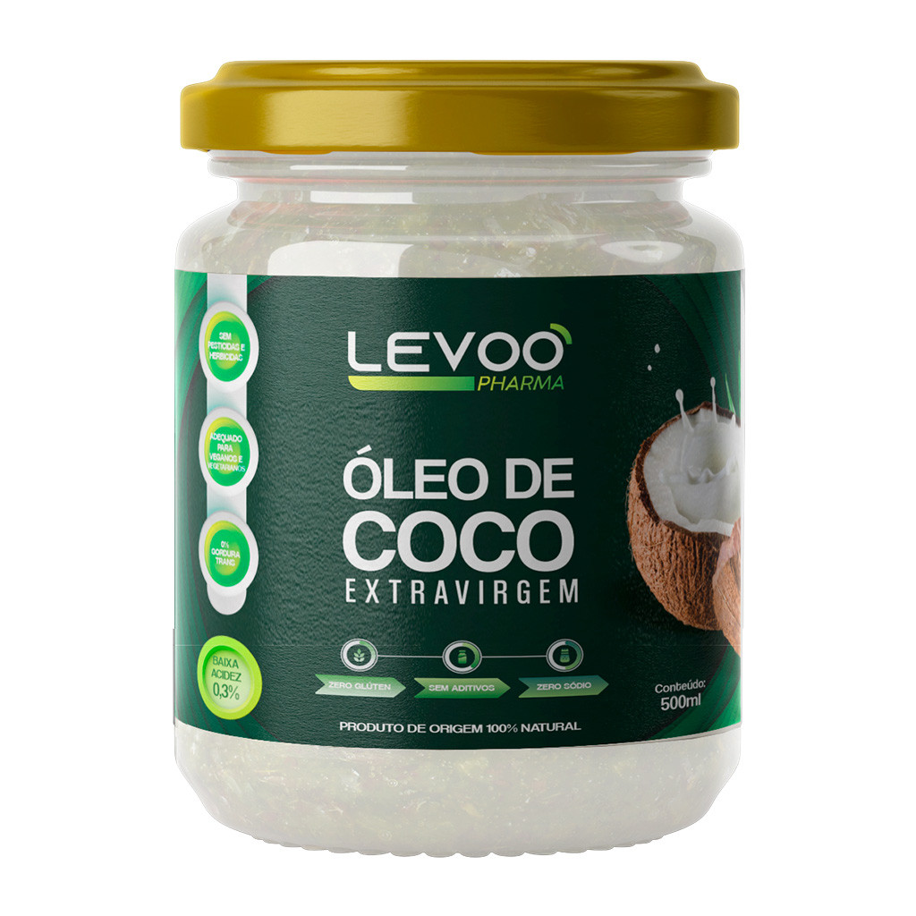 Óleo de Coco Extravirgem 0,3% Acidez 500ml Levoo