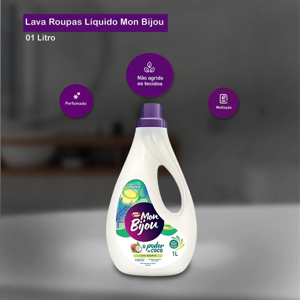 Lava Roupas Líquido de Coco 1L Mon Bijou — imagem 2 de 2