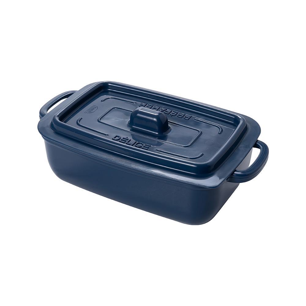 Pote Panelinha Hermético Supreme Azul 450 ml Mini Caçarola Ramekin Plástico Retangular Plasútil