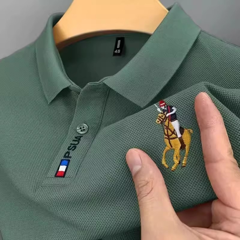 2026 novo estilo americano Street wear camisa polo masculina verão trabalho wear solto fino Casual camiseta de manga cur